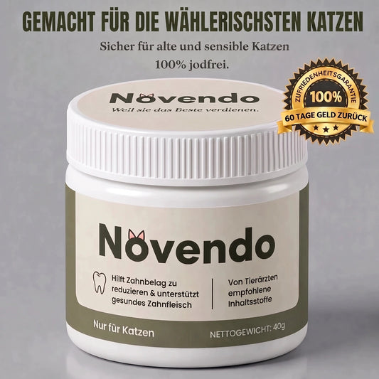 Novendo dental powder for cats – made for the pickiest cats, 100% iodine-free